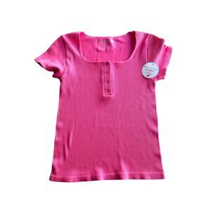 MORAL SOCIETY, PINK, SIZE M/L PINK S/S TOP, NWT
